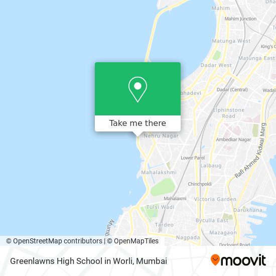 Greenlawns High School in Worli map