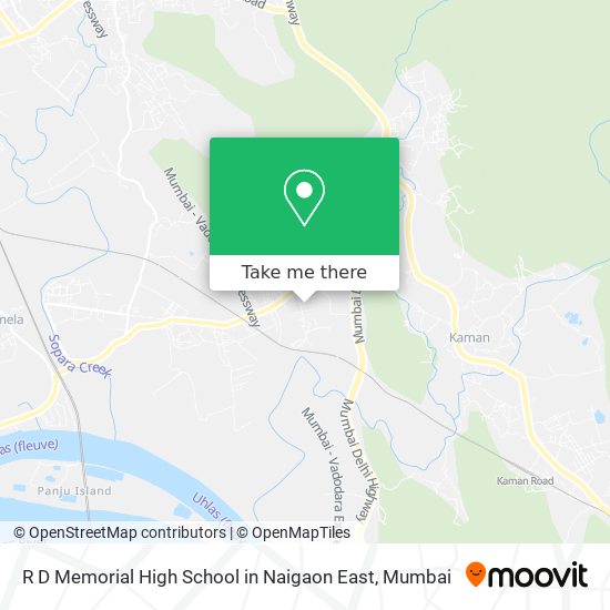 R D Memorial High School in Naigaon East map