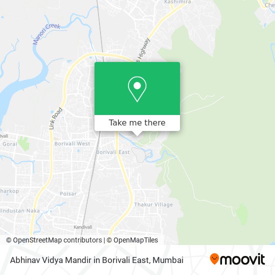 Abhinav Vidya Mandir in Borivali East map