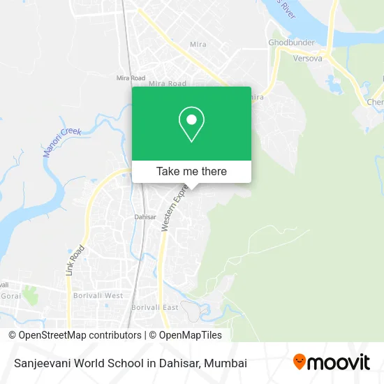 Sanjeevani World School in Dahisar map