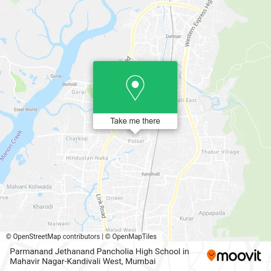 Parmanand Jethanand Pancholia High School in Mahavir Nagar-Kandivali West map
