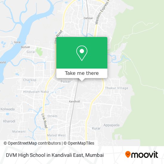 DVM High School in Kandivali East map