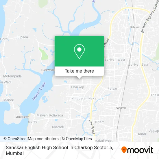 Sanskar English High School in Charkop Sector 5 map