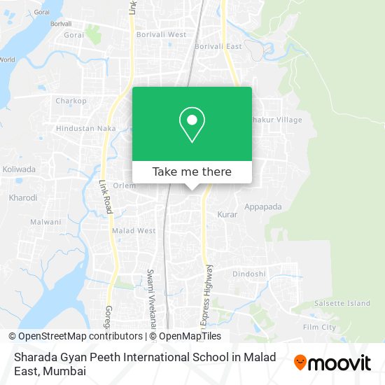 Sharada Gyan Peeth International School in Malad East map