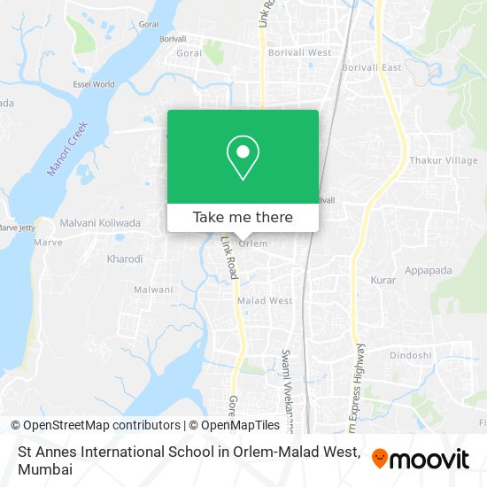 St Annes International School in Orlem-Malad West map