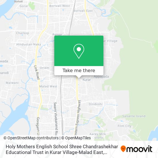 Holy Mothers English School Shree Chandrashekhar Educational Trust in Kurar Village-Malad East map