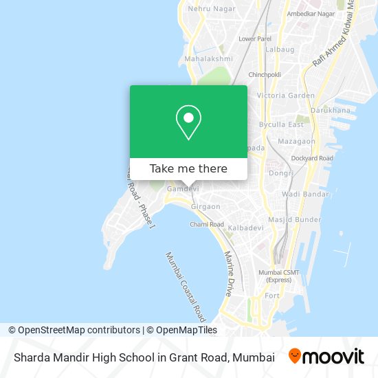 Sharda Mandir High School in Grant Road map