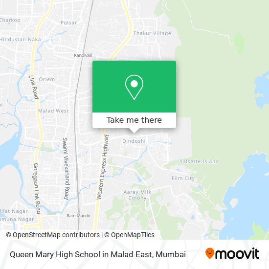 Queen Mary High School in Malad East map