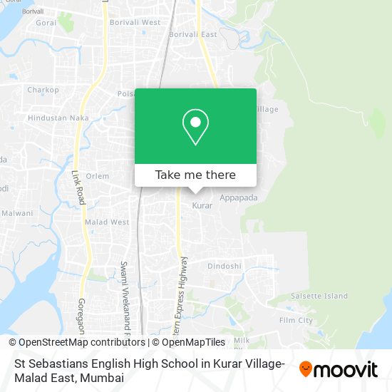 St Sebastians English High School in Kurar Village-Malad East map