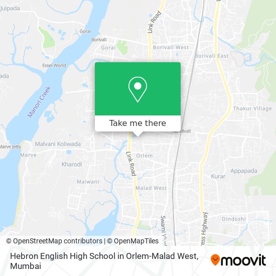 Hebron English High School in Orlem-Malad West map
