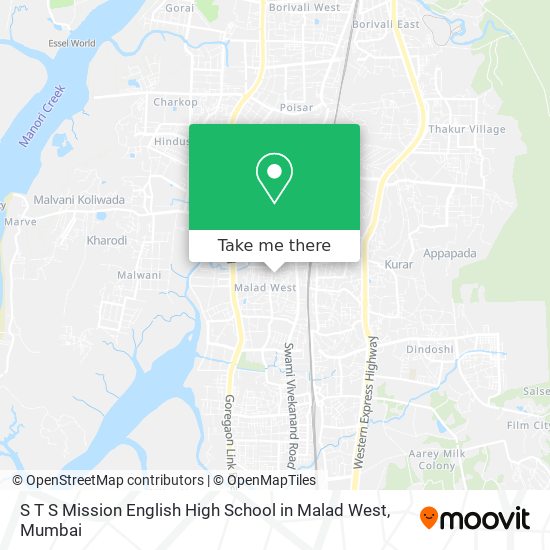 S T S Mission English High School in Malad West map