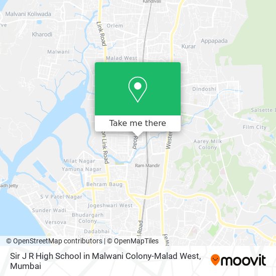 Sir J R High School in Malwani Colony-Malad West map