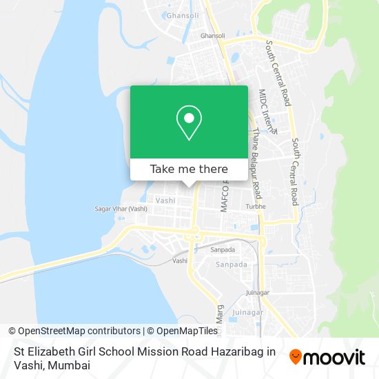 St Elizabeth Girl School Mission Road Hazaribag in Vashi map