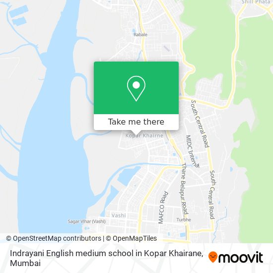 Indrayani English medium school in Kopar Khairane map