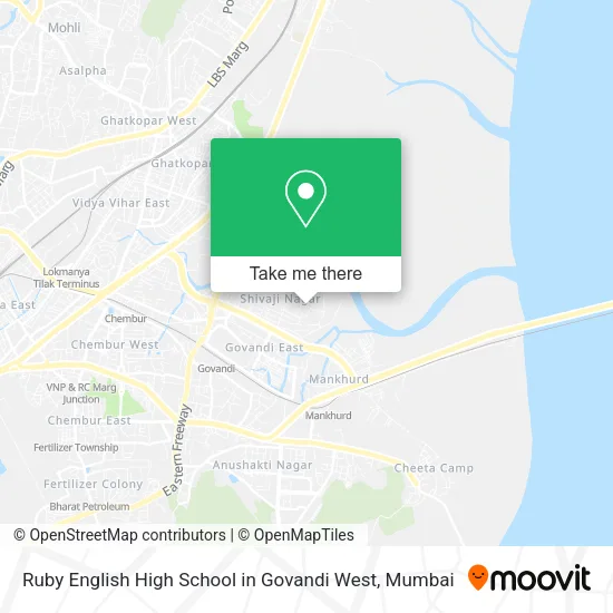 Ruby English High School in Govandi West map