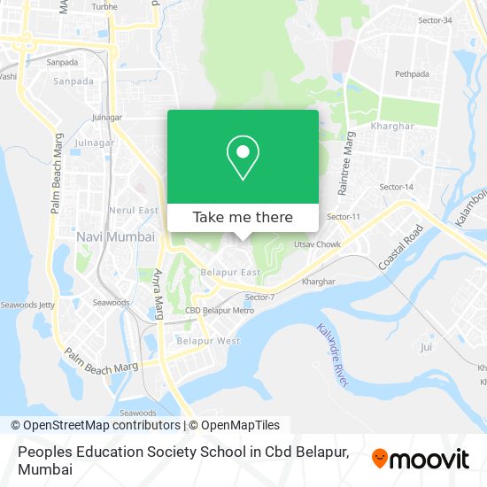 Peoples Education Society School in Cbd Belapur map