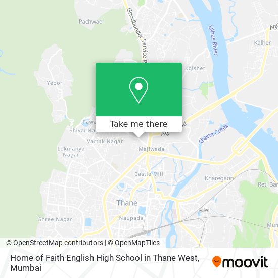 Home of Faith English High School in Thane West map