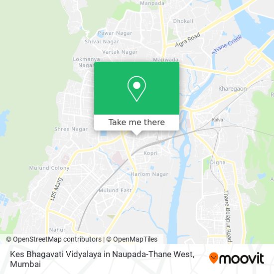Kes Bhagavati Vidyalaya in Naupada-Thane West map