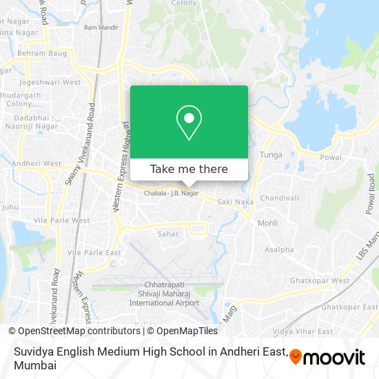 Suvidya English Medium High School in Andheri East map