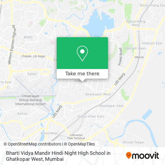 Bharti Vidya Mandir Hindi Night High School in Ghatkopar West map