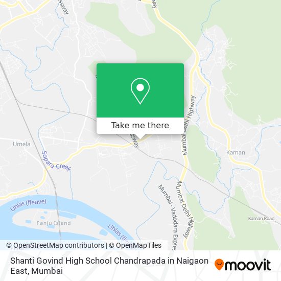 Shanti Govind High School Chandrapada in Naigaon East map