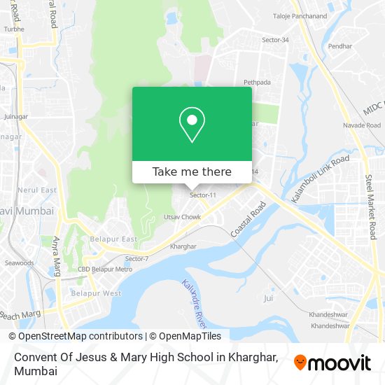 Convent Of Jesus & Mary High School in Kharghar map