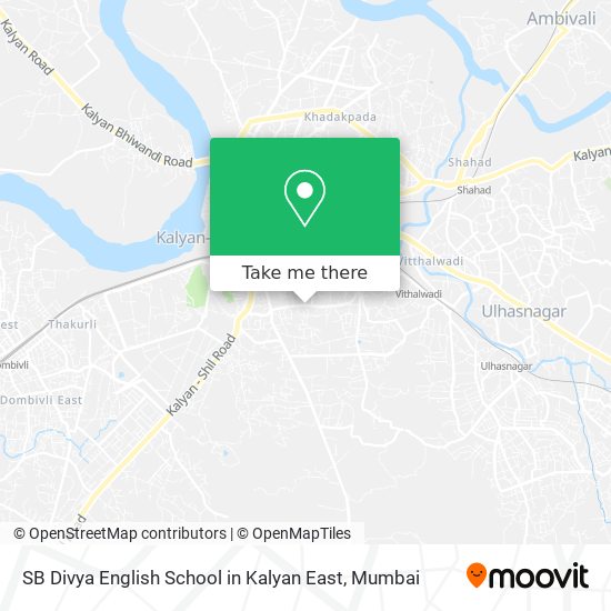 SB Divya English School in Kalyan East map