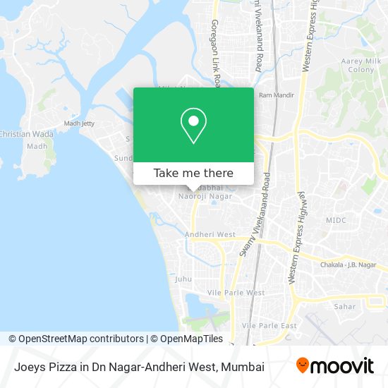 Joeys Pizza in Dn Nagar-Andheri West map