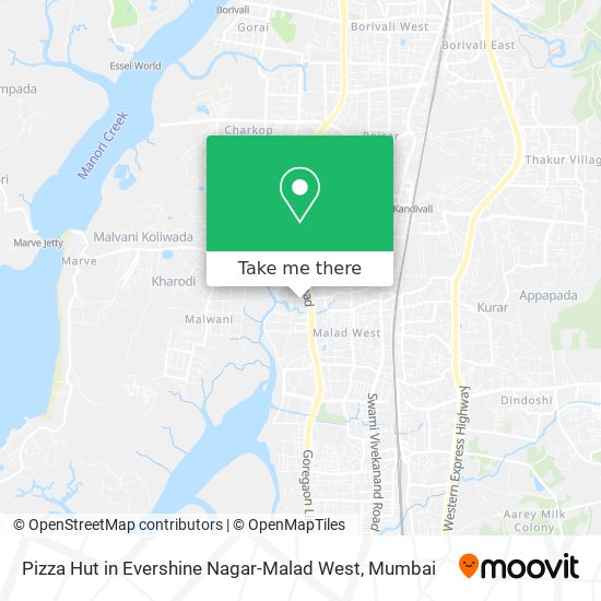 Pizza Hut in Evershine Nagar-Malad West map