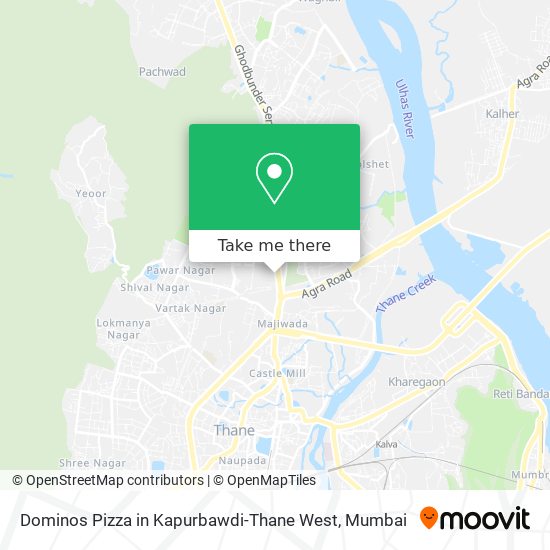 Dominos Pizza in Kapurbawdi-Thane West map