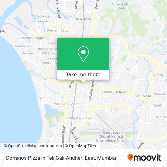 Dominos Pizza in Teli Gali-Andheri East map