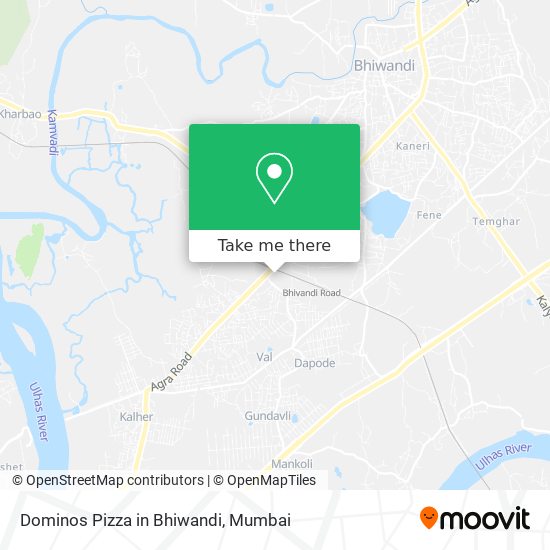 Dominos Pizza in Bhiwandi map