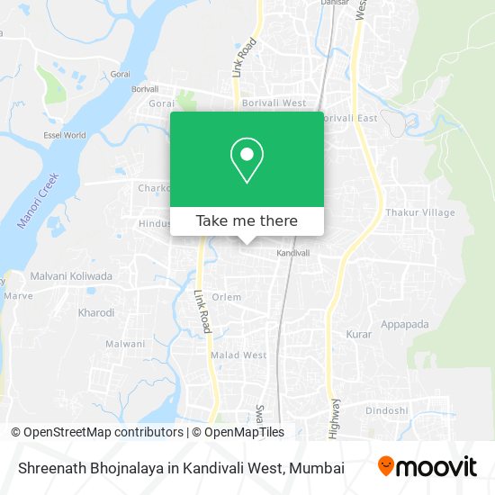 Shreenath Bhojnalaya in Kandivali West map