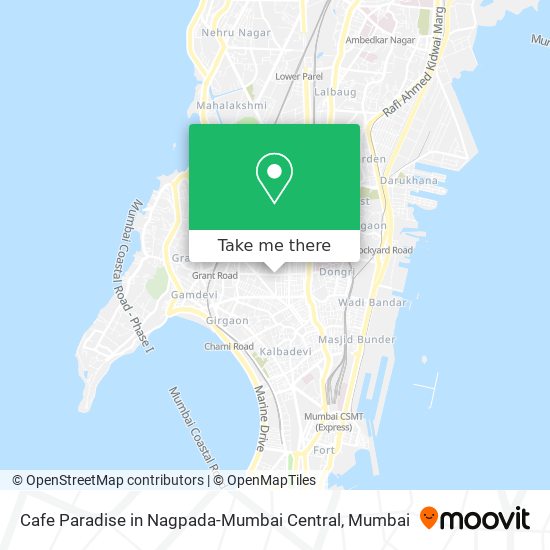 Cafe Paradise in Nagpada-Mumbai Central map