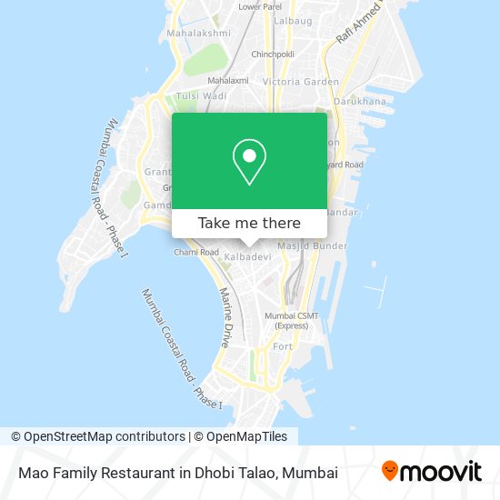 Mao Family Restaurant in Dhobi Talao map