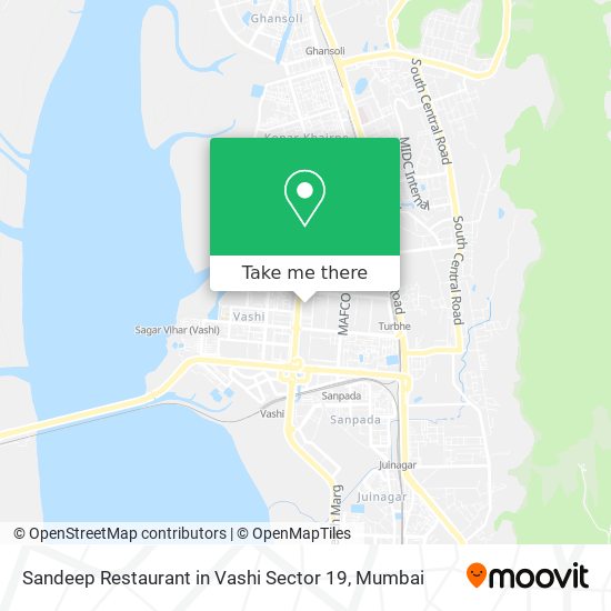 Sandeep Restaurant in Vashi Sector 19 map