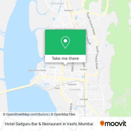 Hotel Sadguru Bar & Restaurant in Vashi map