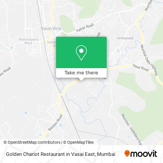 Golden Chariot Restaurant in Vasai East map