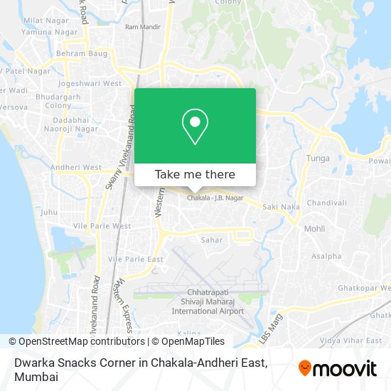 Dwarka Snacks Corner in Chakala-Andheri East map