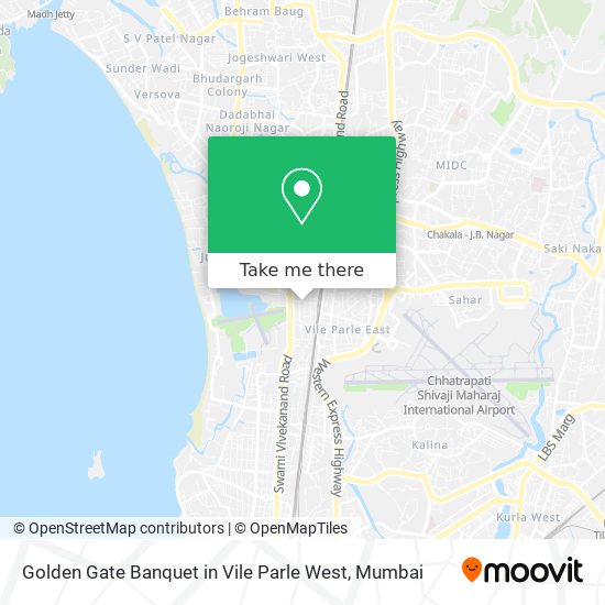 Golden Gate Banquet in Vile Parle West map
