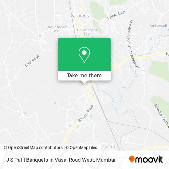 J S Patil Banquets in Vasai Road West map