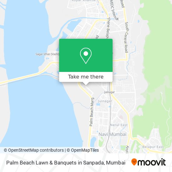 Palm Beach Lawn & Banquets in Sanpada map