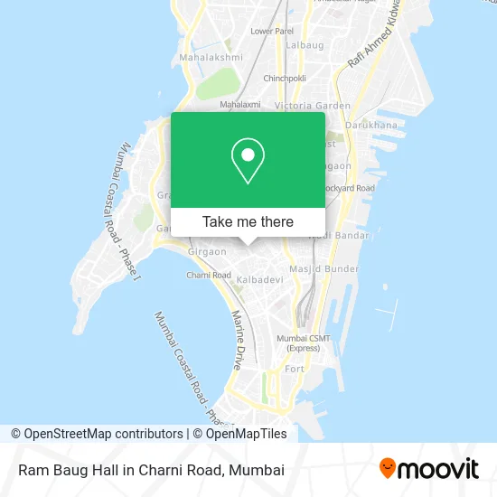 Ram Baug Hall in Charni Road map