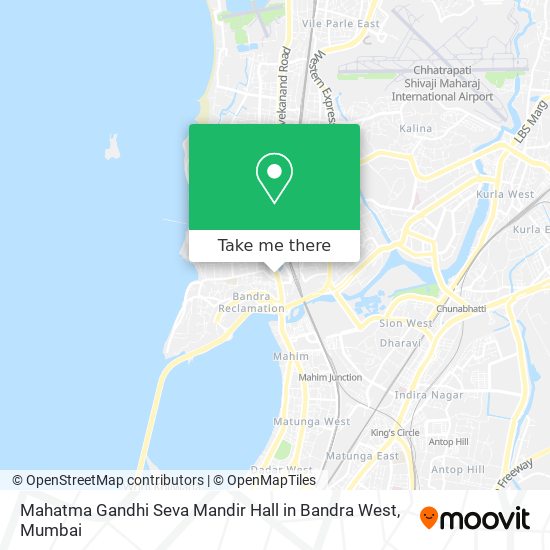 Mahatma Gandhi Seva Mandir Hall in Bandra West map