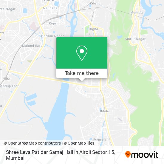 Shree Leva Patidar Samaj Hall in Airoli Sector 15 map