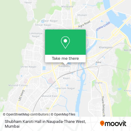 Shubham Karoti Hall in Naupada-Thane West map