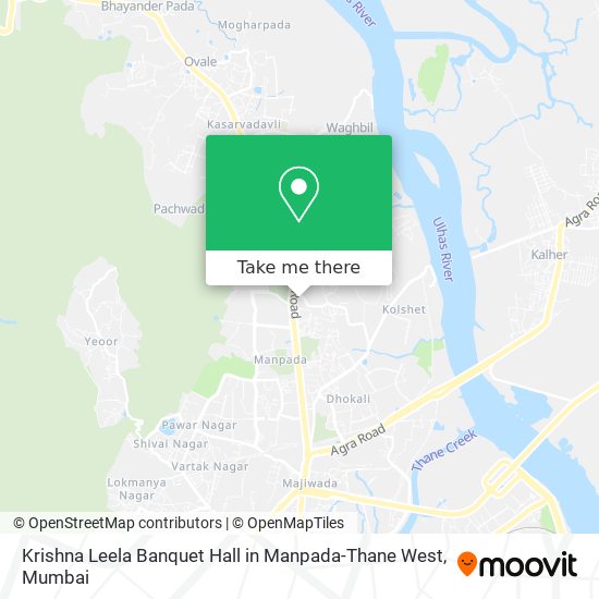 Krishna Leela Banquet Hall in Manpada-Thane West map