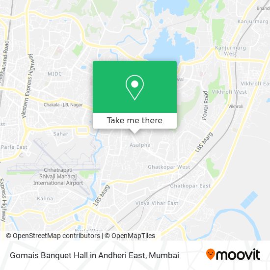 Gomais Banquet Hall in Andheri East map