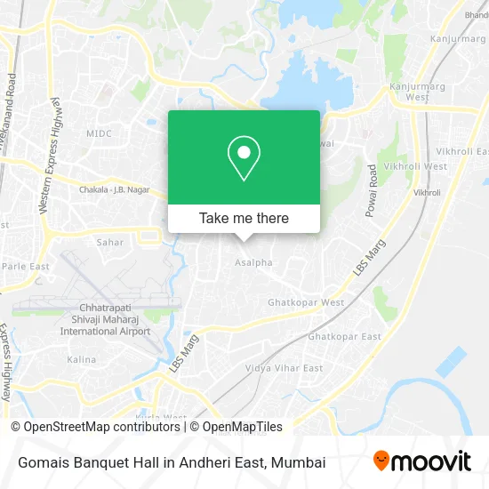 Gomais Banquet Hall in Andheri East map