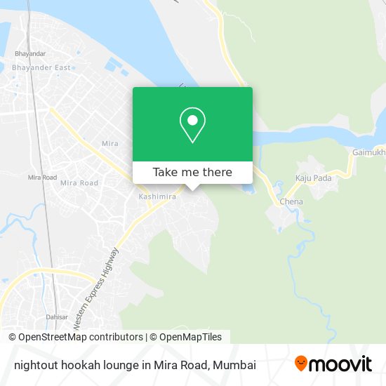 nightout hookah lounge in Mira Road map